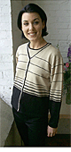 V-Neck Striped Cardigan